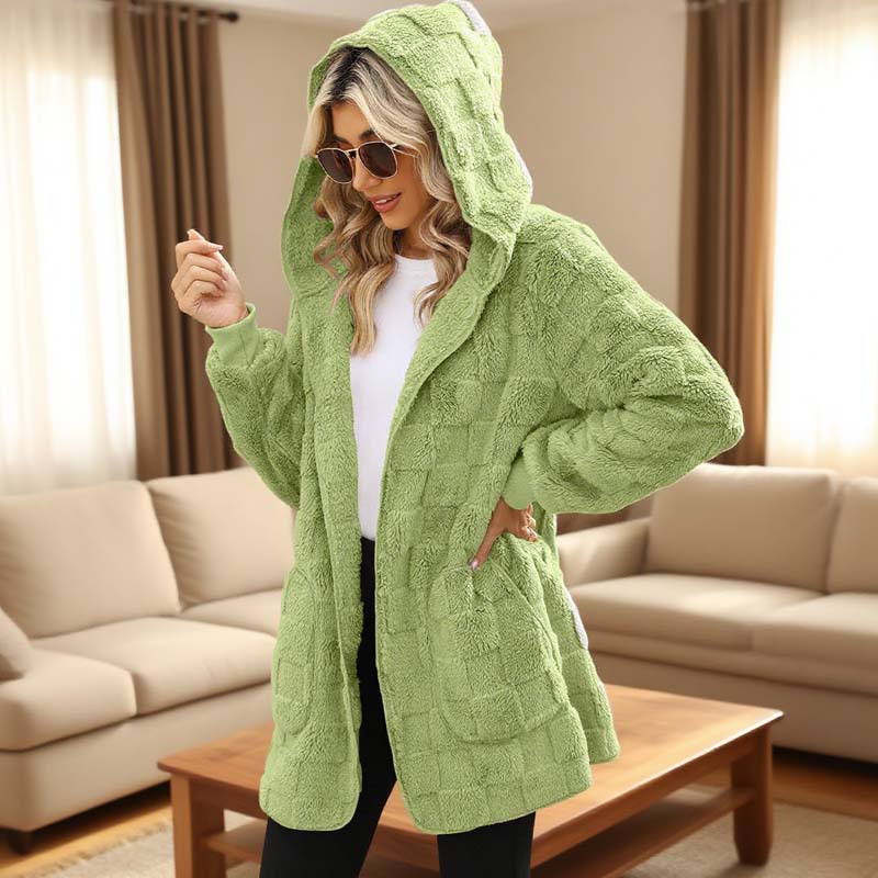 Zinnabelle - Cardigan con cappuccio in velluto operato