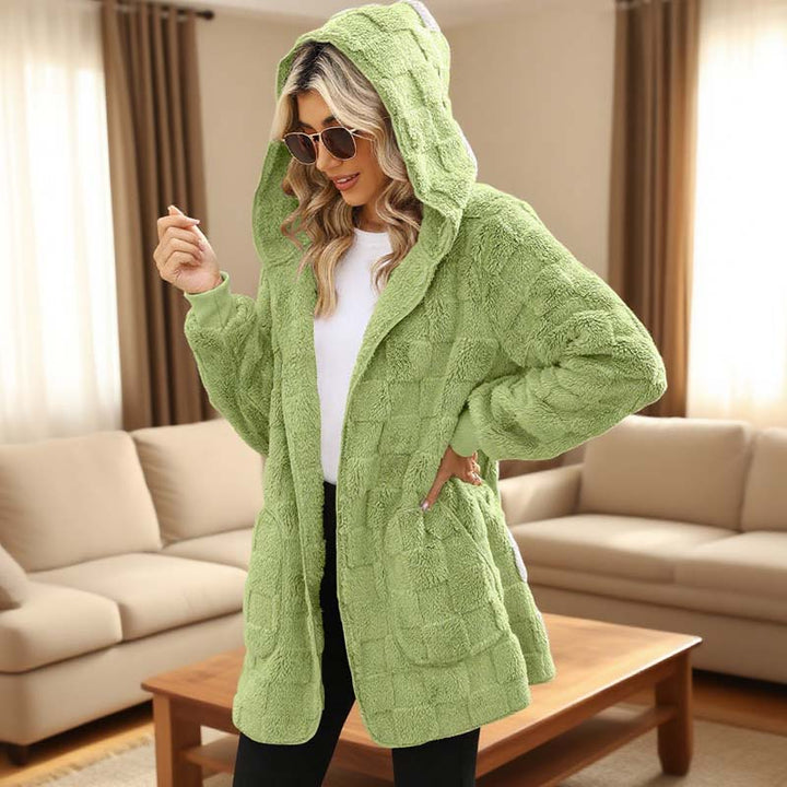 Zinnabelle - Cardigan con cappuccio in velluto operato