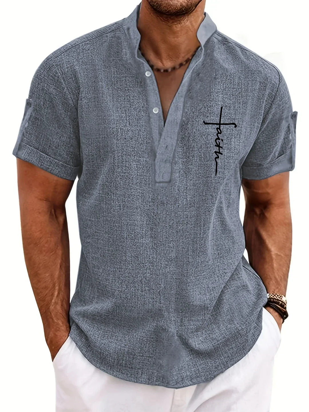 Harlan - Camicia testurizzata a collo alto