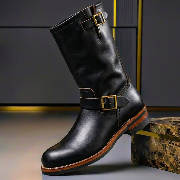 Gideon - Stivali in pelle con fibbia vintage
