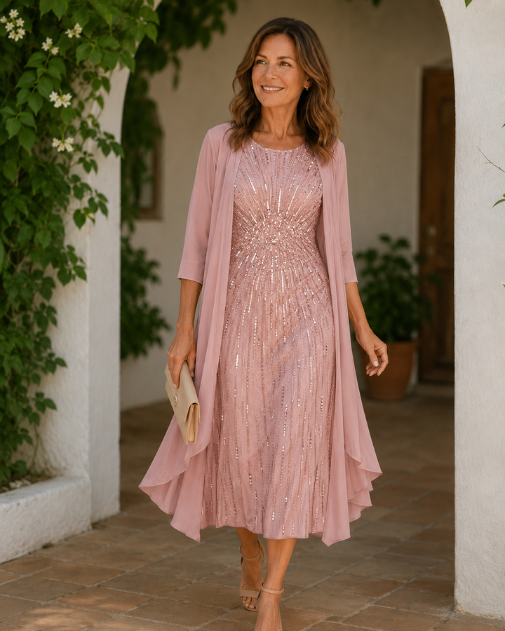 Ardelisse - Coordinato elegante con abito lungo e cappotto