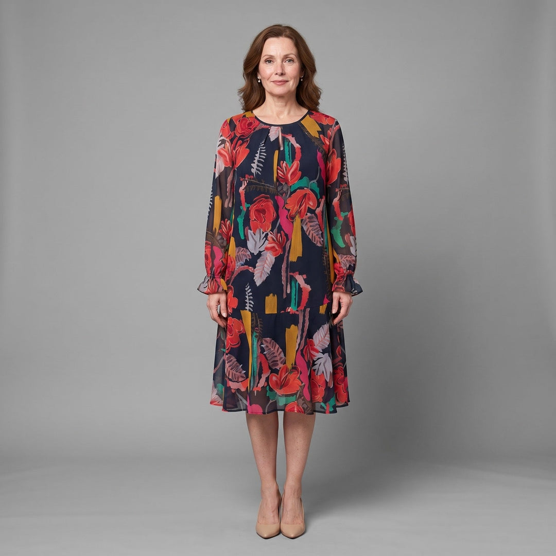 Anarose - Abito midi leggero a fiori