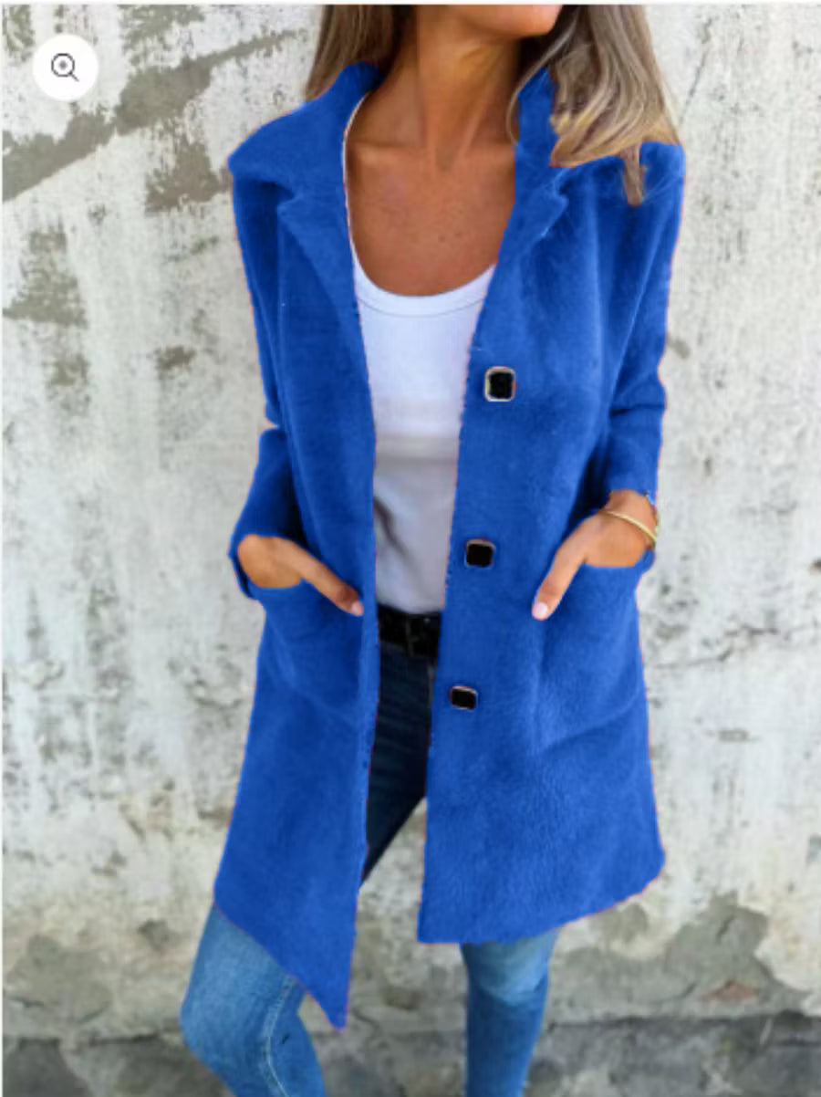Fia - Cappotto lungo con bottone frontale effetto Soft Touch