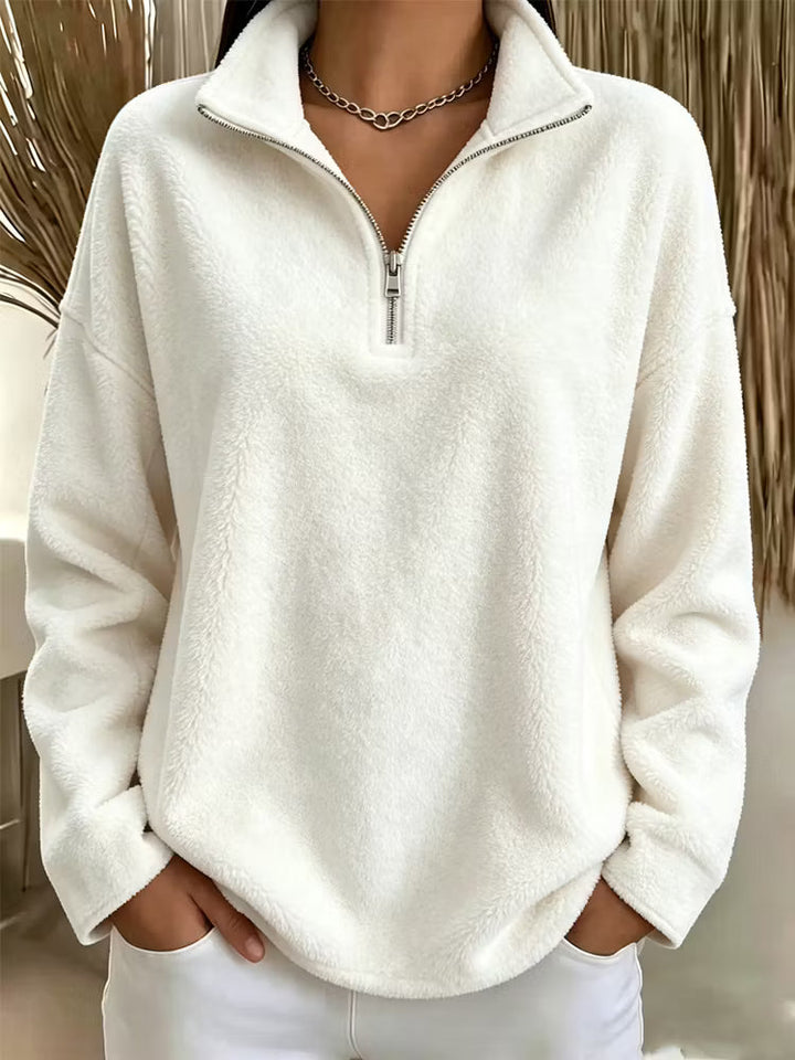 Tiana - Felpa in Fleece a collo alto, vestibilità rilassata