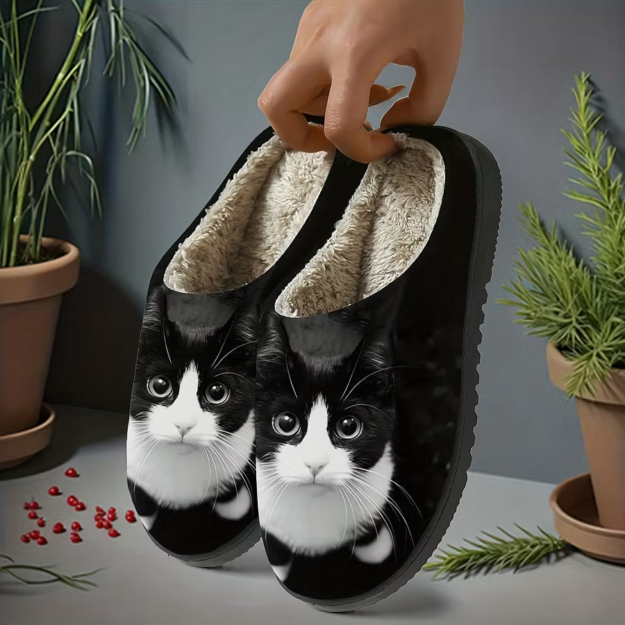 Zita - Pantofole slip-on con stampa di gatto morbidissime