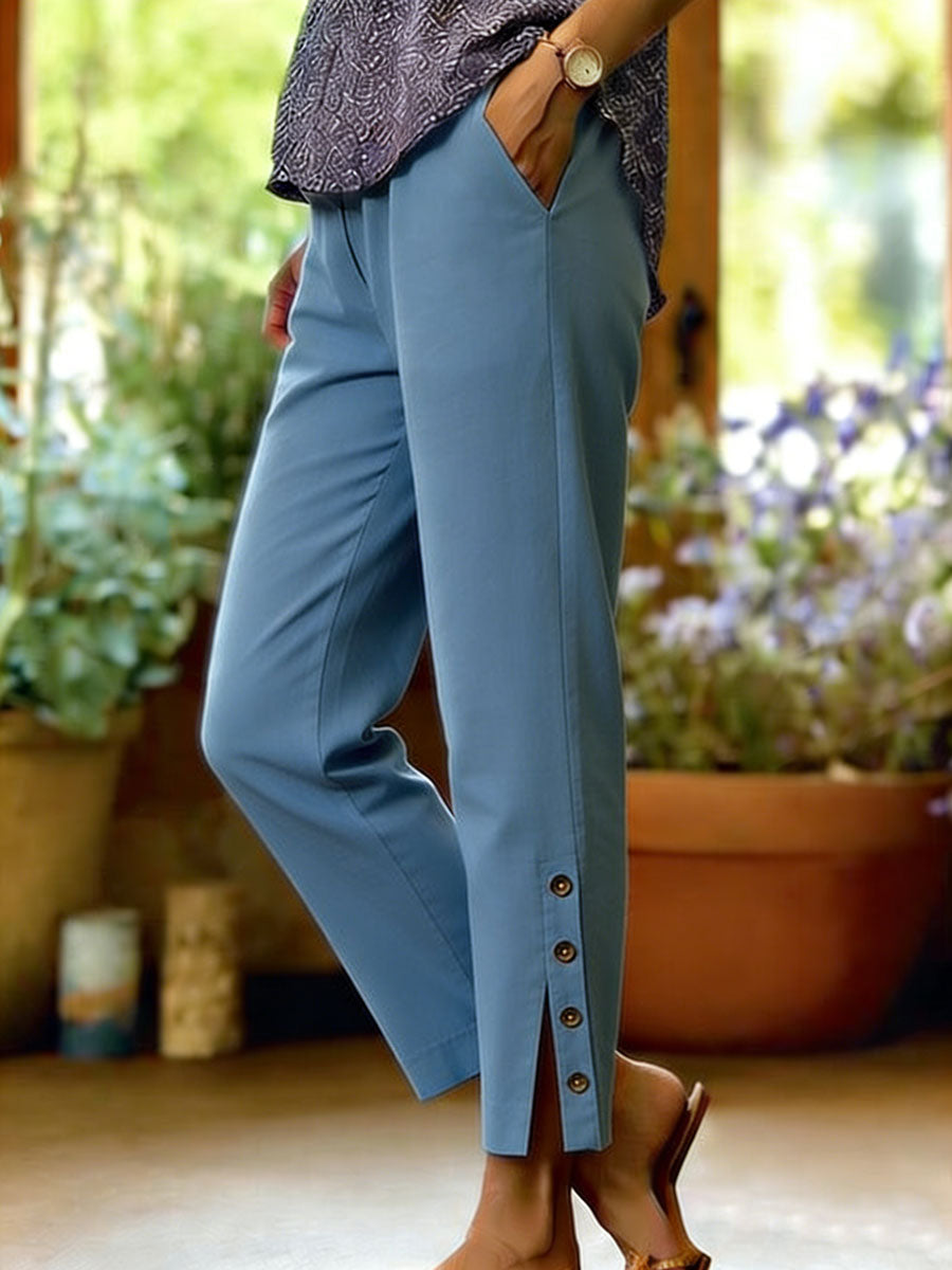 Bellamy - Pantaloni alla caviglia con dettagli di bottoni