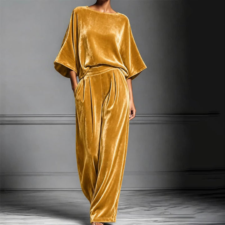 Ainhoa - Tuta elegante in velluto a palazzo