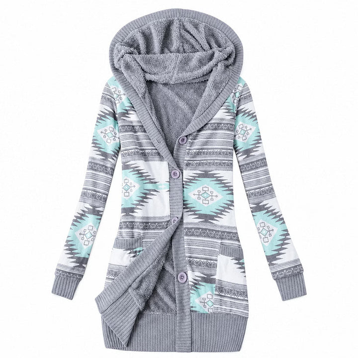 Ines - Cardigan termico con cappuccio