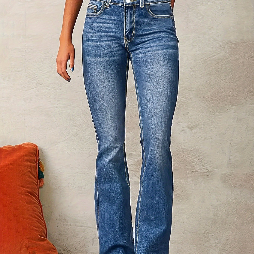 Evarra - Jeans svasati a vita alta con morbido stretch