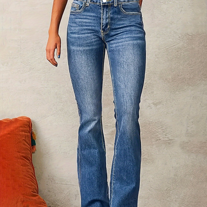 Evarra - Jeans svasati a vita alta con morbido stretch