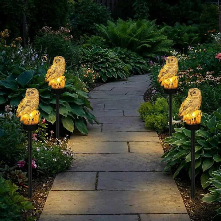 Amora - Lampada da giardino decorativa a forma di gufo