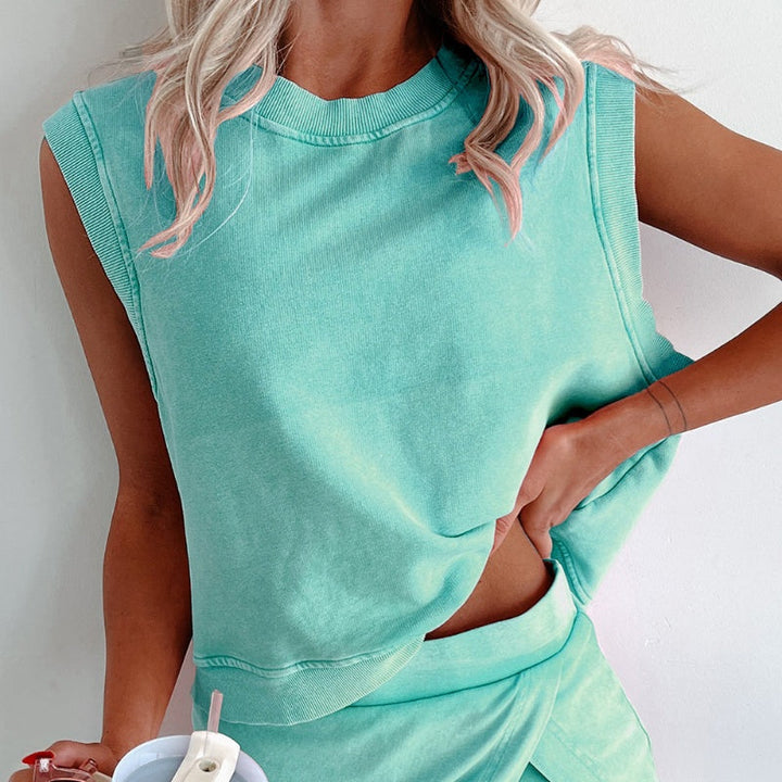 Jillian - top senza maniche e gonna-pantaloncino