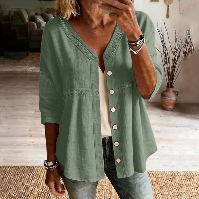 Ardena - Blusa ricamata con bottoni