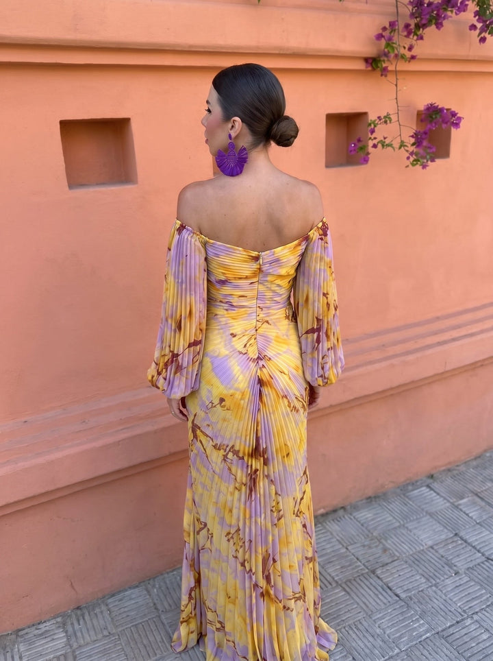 Avalora - Abito lungo floreale elegante