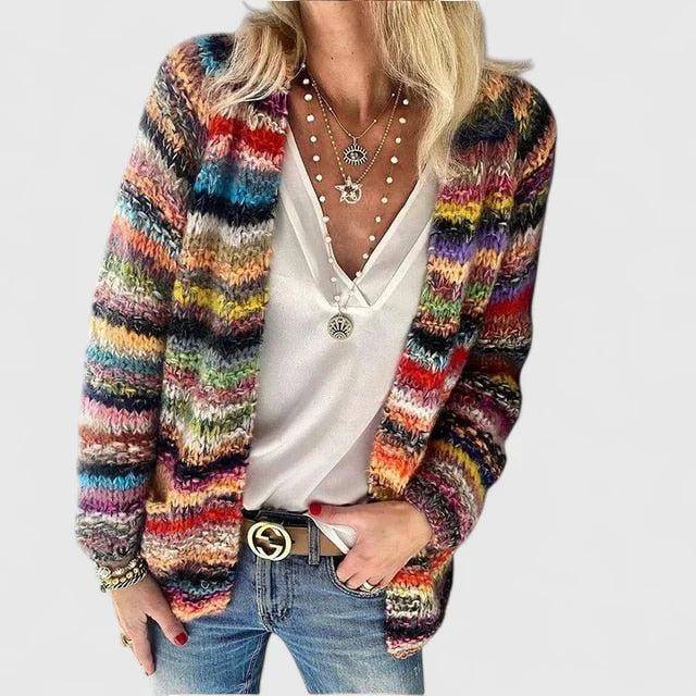 Jarina - Cardigan in maglia a fantasia
