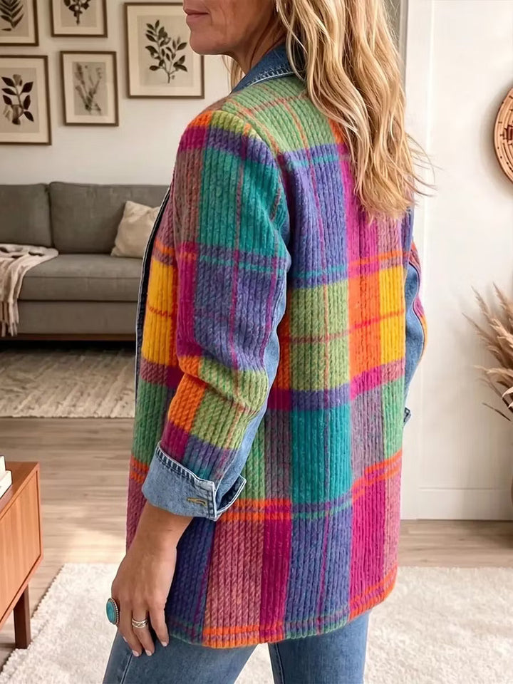 Sasha - Giacca in denim a quadri multicolor