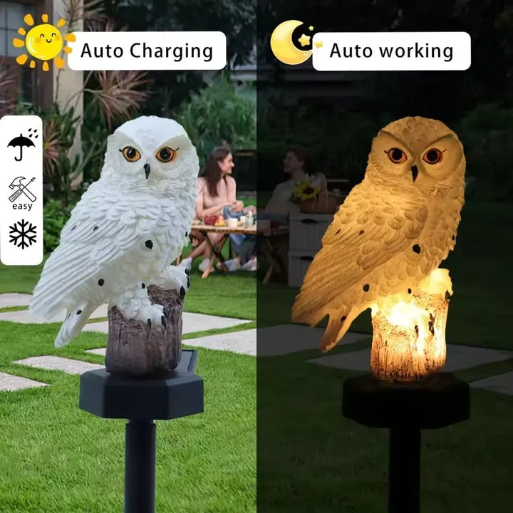 Amora - Lampada da giardino decorativa a forma di gufo