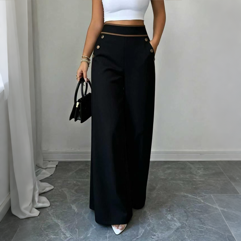 Oriessa - Pantaloni modello marinaio a vita alta