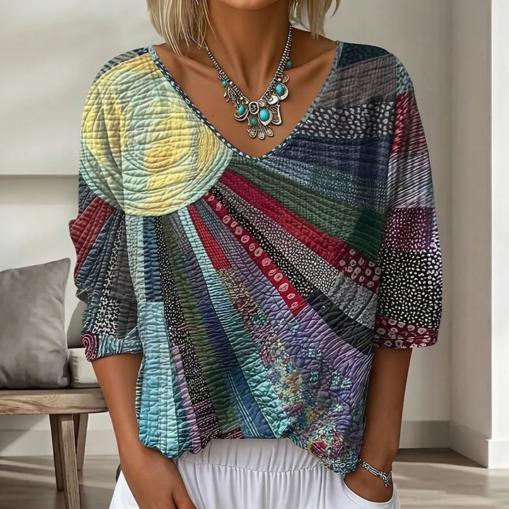 Genevielle - Blusa boho a rilievo