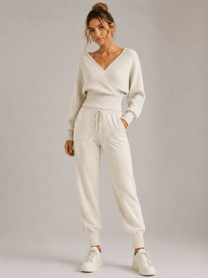 Adelyra - Coordinato loungewear due pezzi a costine