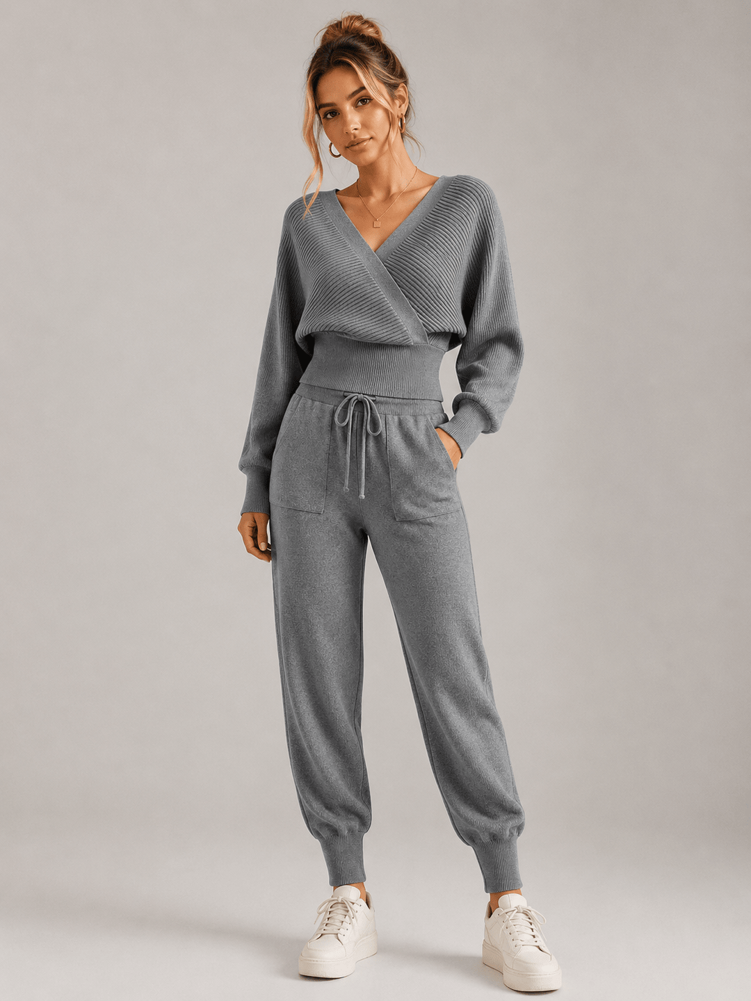 Adelyra - Coordinato loungewear due pezzi a costine