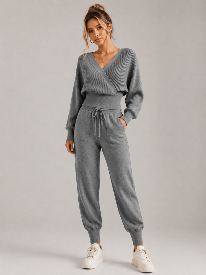 Adelyra - Coordinato loungewear due pezzi a costine