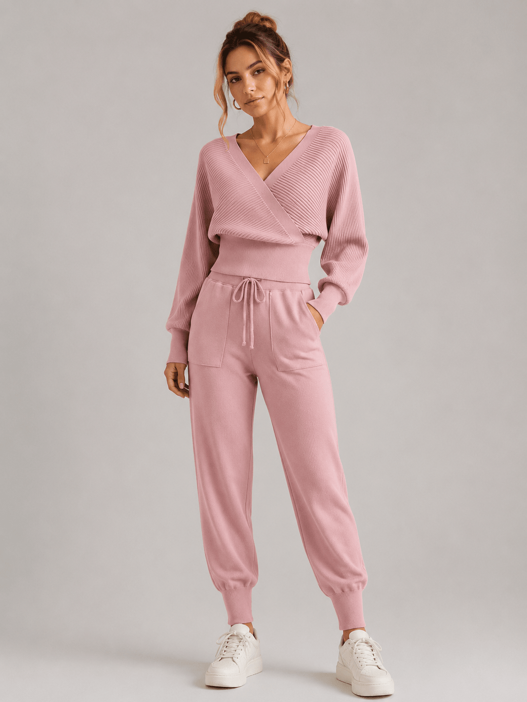 Adelyra - Coordinato loungewear due pezzi a costine