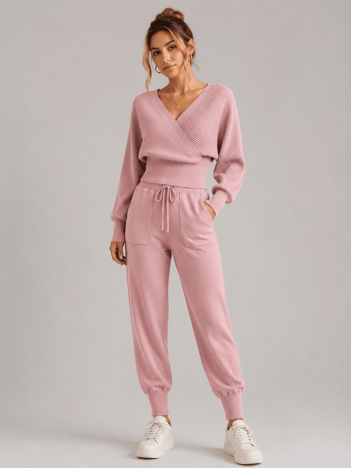 Adelyra - Coordinato loungewear due pezzi a costine