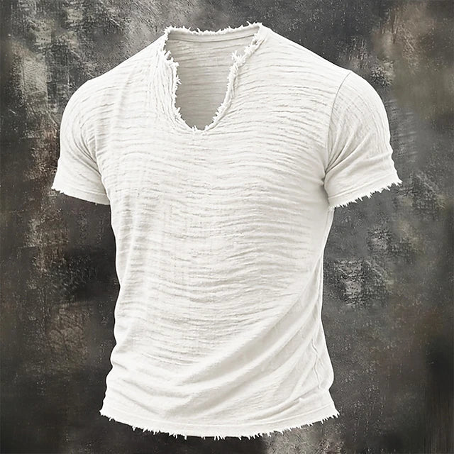 Jarrett - T-shirt testurizzata con scollo a V