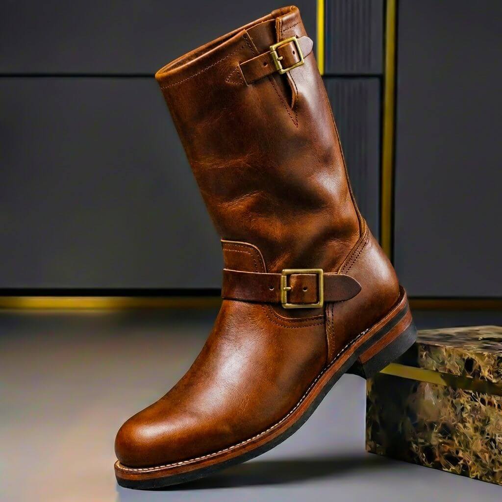 Gideon - Stivali in pelle con fibbia vintage