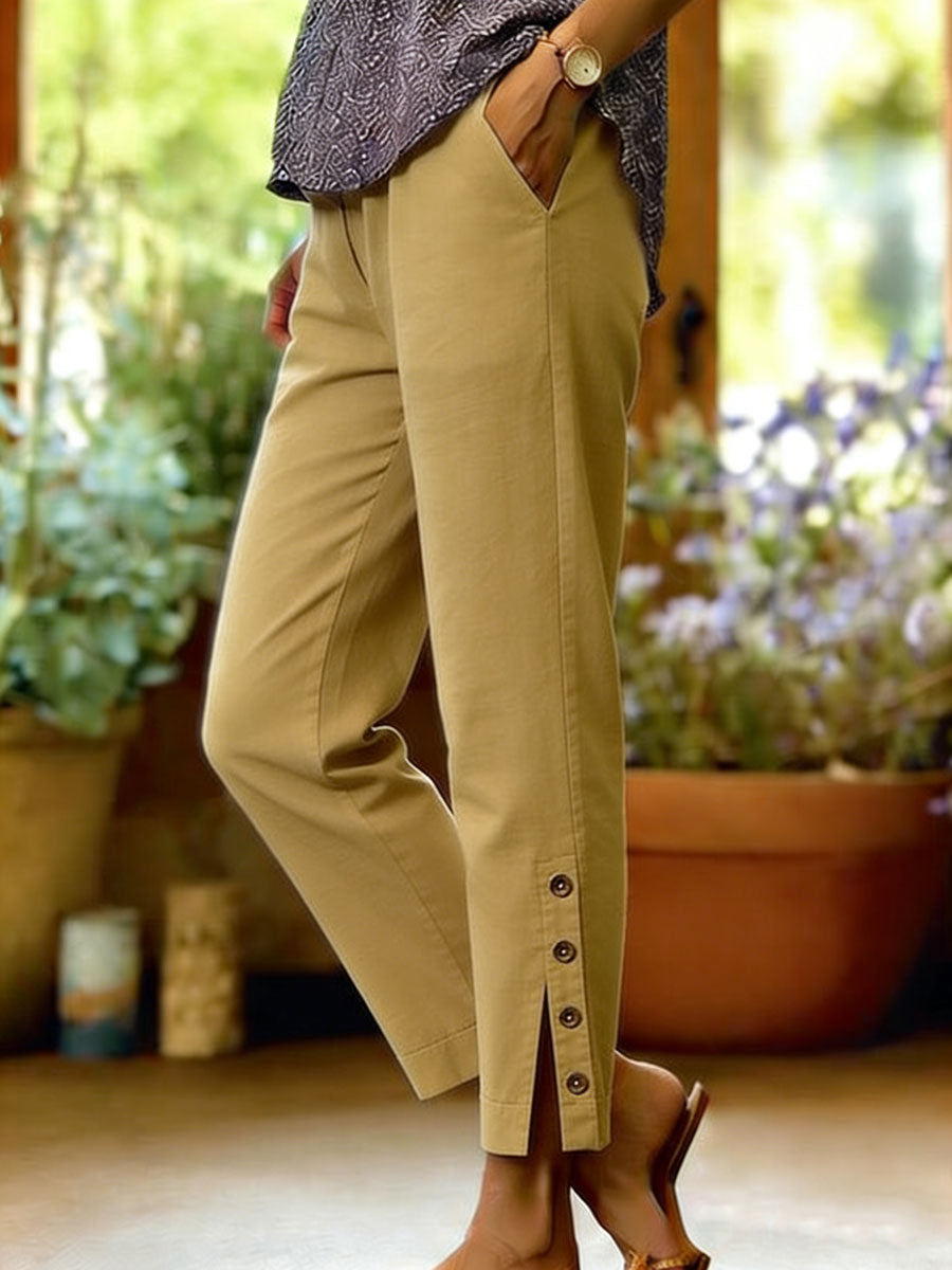 Bellamy - Pantaloni alla caviglia con dettagli di bottoni