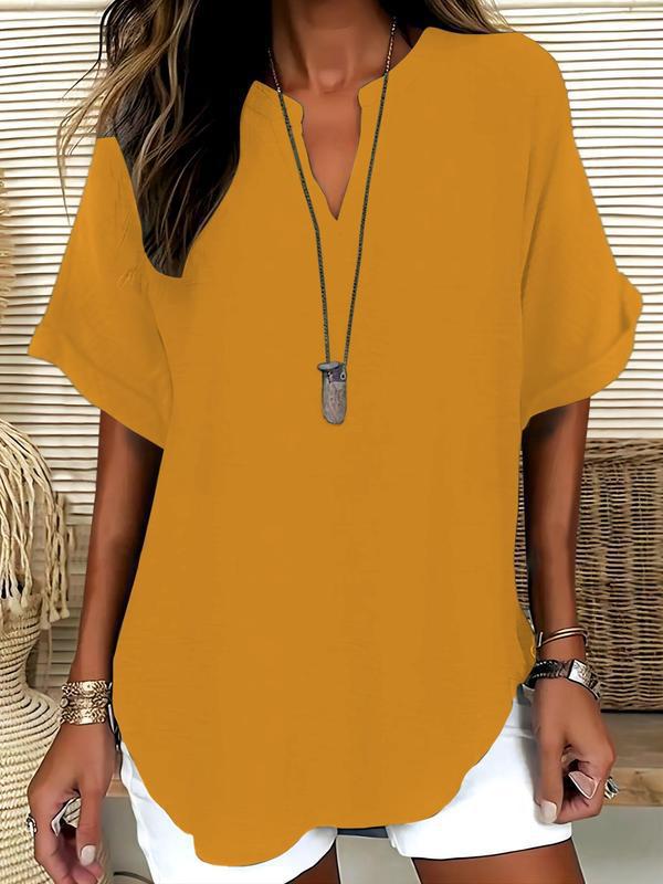 Xalina - Blusa con scollo a V, morbida al tatto