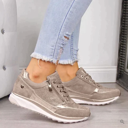 Raina - sneakers casual con lacci e zip laterale