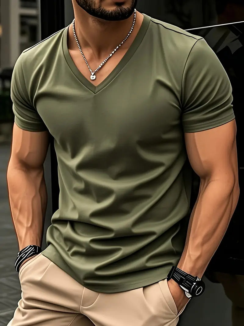 Trevor - T-shirt con scollo a V dal tocco morbido