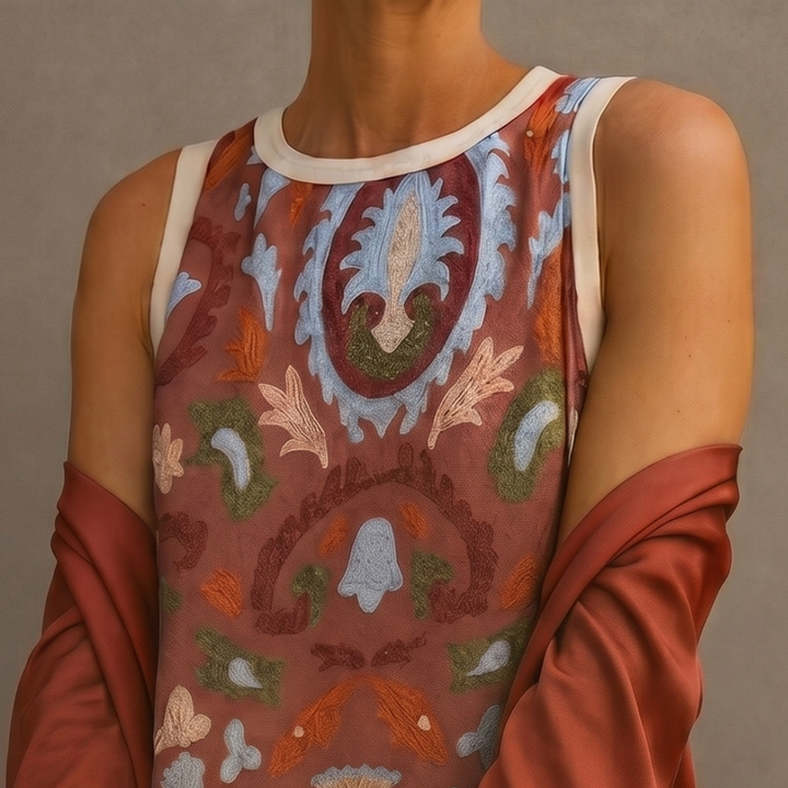 Lilith - Coordinato con abito midi stampato e cardigan lungo