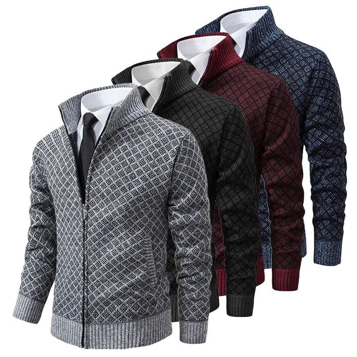 Aris - Cardigan a fantasia con zip frontale