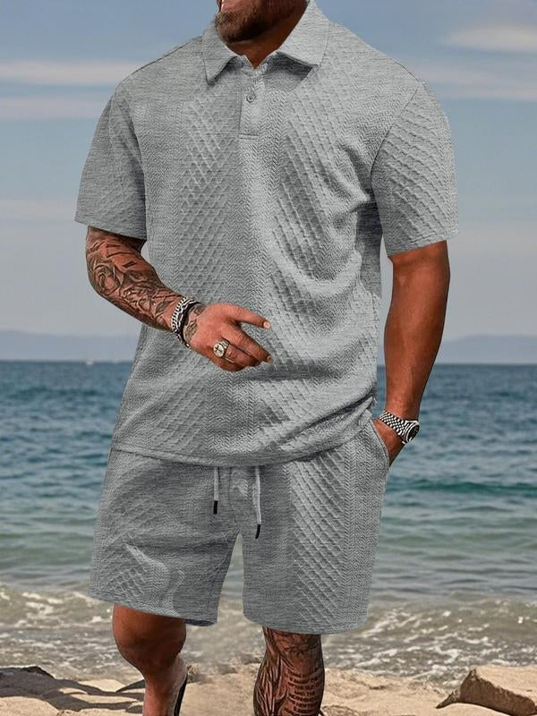 Niall - Coordinato con polo e shorts testurizzati