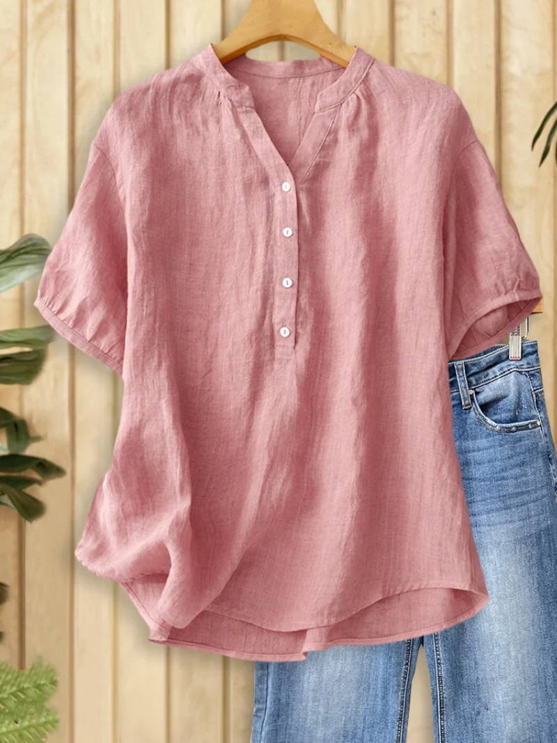 Helora - Blusa con scollo a V effetto soft touch