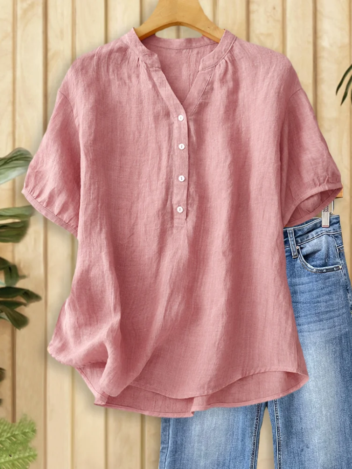 Helora - Blusa con scollo a V effetto soft touch