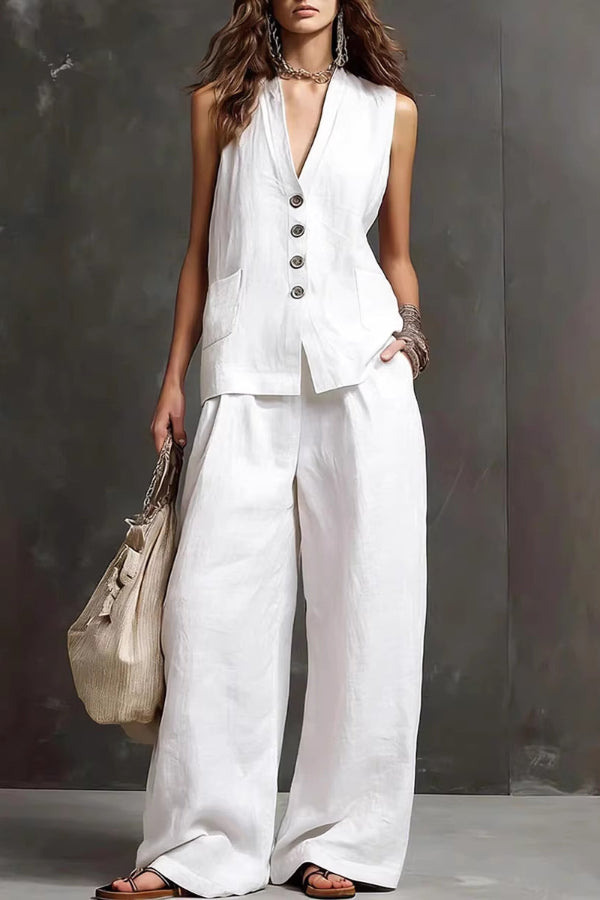 Heloise - Coordinato traspirante con gilet e pantaloni a gamba larga