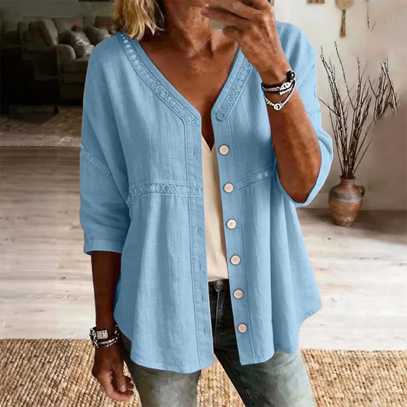 Ardena - Blusa ricamata con bottoni