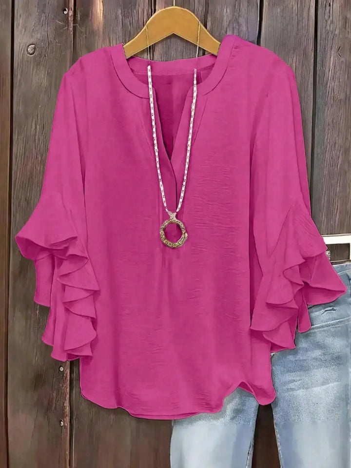 Norabelle - Blusa elegante con maniche a volant