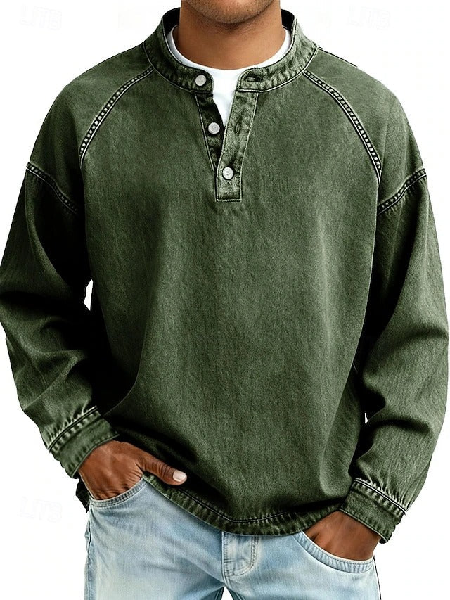 Calor - Maglia Henley morbida al tatto