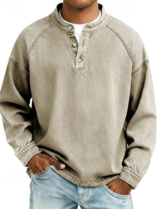 Calor - Maglia Henley morbida al tatto