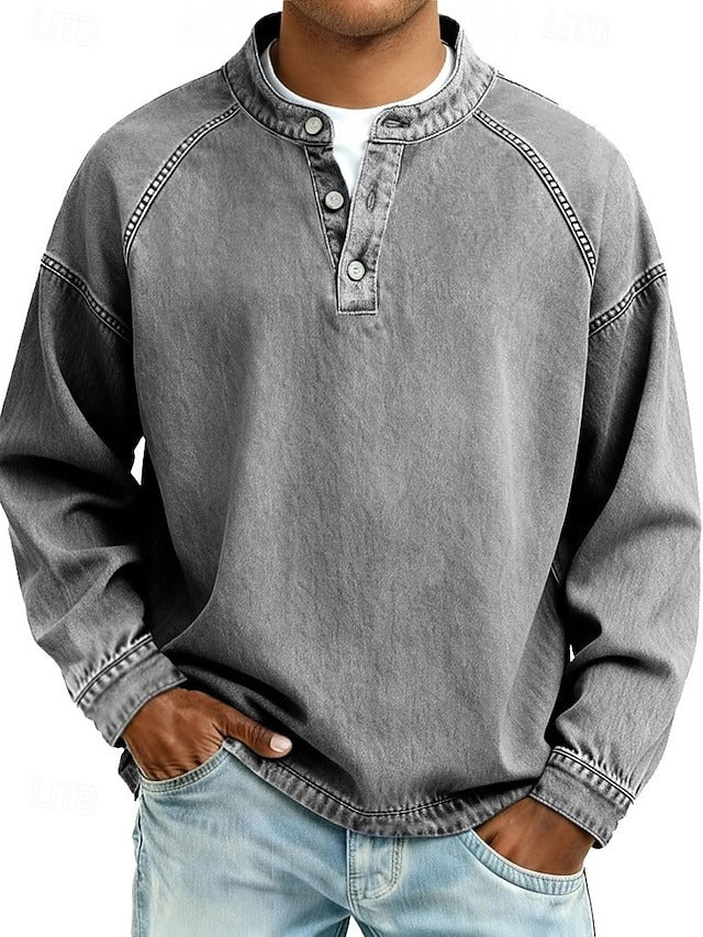 Calor - Maglia Henley morbida al tatto