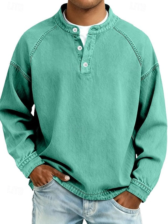 Calor - Maglia Henley morbida al tatto