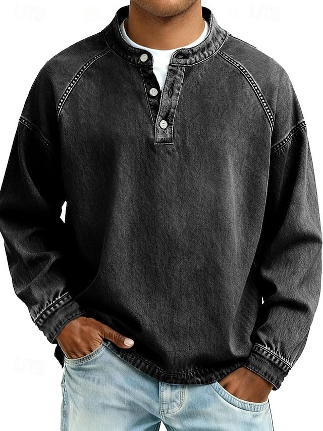 Calor - Maglia Henley morbida al tatto