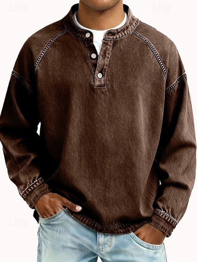 Calor - Maglia Henley morbida al tatto