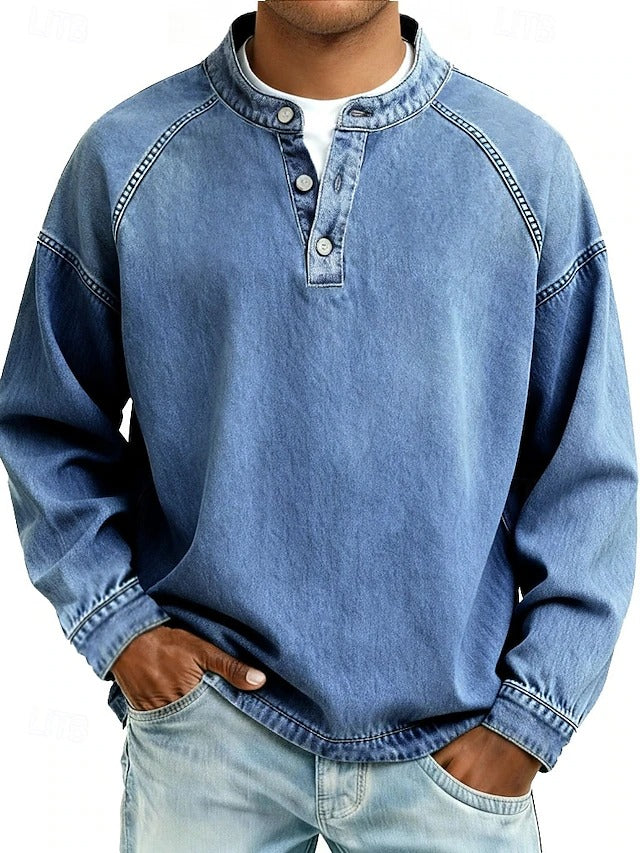 Calor - Maglia Henley morbida al tatto