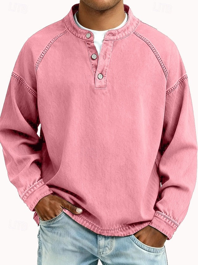Calor - Maglia Henley morbida al tatto